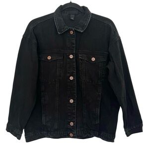 Monki Black 100% Cotton Denim Jacket XS